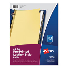 AVE11350 - Avery® Black Leather Pre-Printed Dividers