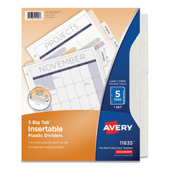 AVE11835 - Avery® Insertable Big Tab™ Plastic Dividers