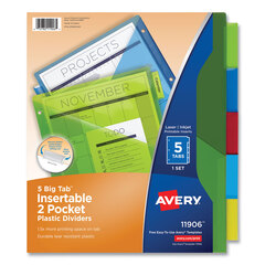 AVE11906 - Avery® Big Tab™ 2-Pocket Insertable Plastic Dividers