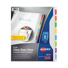 AVE16741 - Avery® Clear View Plastic Dividers with Multicolored Tabs  Sheet Protector