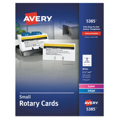 Avery 5385 Laser/Inkjet Rotary Cards, 2-1/8-Inch X4-Inch, 8/Sht, 40