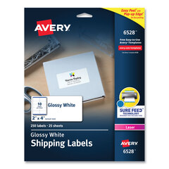 AVE6528 - Avery® Glossy White Easy Peel® Mailing Labels with Sure Feed™ Technology