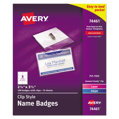 AVE74461 - Avery® Garment Friendly™ Clip Style Name Badges