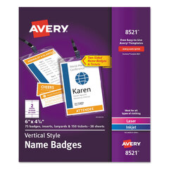 AVE8521 - Avery® Name Badge Holder Kits with Inserts