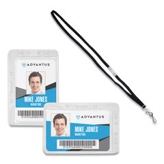 AVT75699 - Advantus Antimicrobial ID & Security Badge and Lanyard Combo Pack