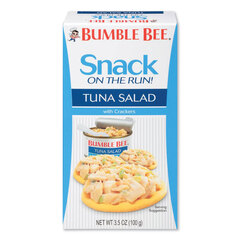 Bumble Bee Snack on the Run Tuna Salad with Crackers, 3.5 oz Pack, 12/Carton