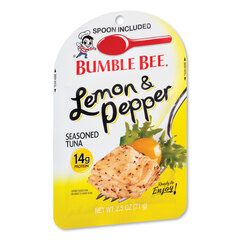 Bumble Bee Ready to Enjoy Seasoned Tuna, Lemon and Pepper, 2.5 oz Pouch, 12/Carton