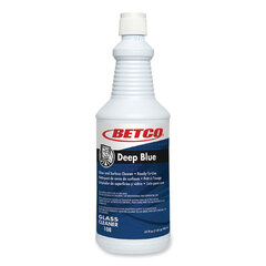 Betco Deep Blue Glass and Surface Cleaner, Ammonia Scent, 32 oz Bottle, 12/Carton
