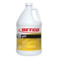 Betco pH7 Floor Cleaner, Lemon Scent, 1 gal Bottle, 4/Carton