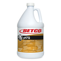 Betco pH7Q Dual Neutral Disinfectant Cleaner, Lemon Scent, 1 gal Bottle, 4/Carton