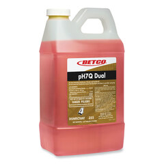 Betco pH7Q Dual Neutral Disinfectant Cleaner, Lemon Scent, 67.6 oz Bottle, 4/Carton