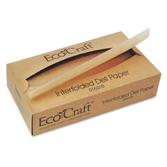 Packaging Dynamics EcoCraft Interfolded Soy Wax Deli Sheets, 10 x 10.75, 500/Box, 12 Boxes/Carton