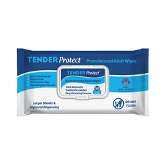 TenderProtect Premoistened Adult Wipes, 600 Wipes (12 Packs of 50)