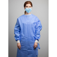 BAYGOWN2075 - GripProtect - Level 2 Isolation Gown, 40 GSM SMMS Fabric, White Cuff. Quantity 75