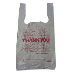 Brown Paper Goods Plastic Thank-You T-Sack, 2 mil, 4