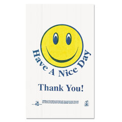 Brown Paper Goods Smiley Face Shopping Bags, 12.5 microns, 11.5