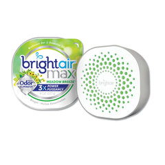 Bright Air Max Odor Eliminator Air Freshener, Meadow Breeze, 8 oz Jar, 6/Carton