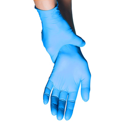 BSC Nitrile Medical Exam Gloves. Disposable. 4mil+, Size L. Latex and Powder Free - Blue