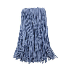 Boardwalk Mop Head, Standard Head, Cotton/Synthetic Fiber, Cut-End, 20oz, Blue, 12/Carton
