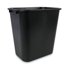 Unisan Soft-Sided Wastebasket, 28 qt, Black