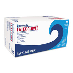 Boardwalk General-Purpose Latex Gloves, Natural, Medium, Powder-Free, 4.4 mil, 1,000/Carton