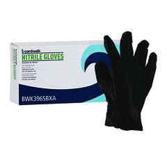 Boardwalk Disposable General-Purpose Powder-Free Nitrile Gloves, Small, Black, 4.4 mil, 100/Box