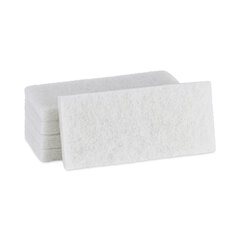 Boardwalk Light Duty White Scour Pads, 4 x 10