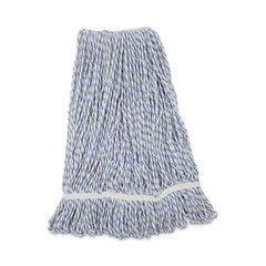 Unisan Four-Ply Floor Finish Looped-End Mop Heads, Large Size, White, 12/Carton