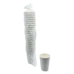 Boardwalk Paper Hot Cups, Double-Walled, 12 oz, White, 25/Pack