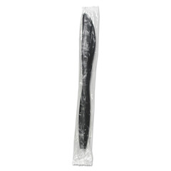 Boardwalk Heavyweight Wrapped Polypropylene Cutlery, Knife, Black, 1,000/Carton