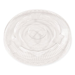 Boardwalk Crystal-Clear Cold Cup Straw-Slot Lids, Fits 9 oz Squat/12 oz PET Cups, 100/Pack