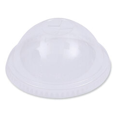 Boardwalk PET Cold Cup Dome Lids, Fits 16 oz to 24 oz Plastic Cups, Clear, 100 Lids/Sleeve, 10 Sleeves/Carton
