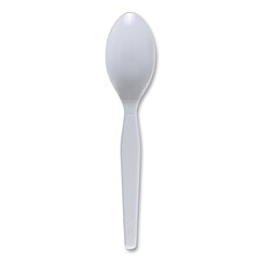 Boardwalk Mediumweight Polystyrene Cutlery, Teaspoon, White, 100/Box