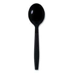 Boardwalk Heavyweight Wrapped Polypropylene Cutlery, Soup Spoon, Black, 1,000/Carton