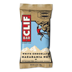 Clif Bar Energy Bar, White Chocolate Macadamia Nut, 2.4 oz Bar, 12 Bars/Box