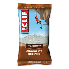 Clif Bar Energy Bar, Chocolate Brownie, 2.4 oz Bar, 12 Bars/Box