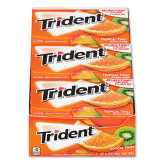 Mondelez International Sugar-Free Gum, Tropical Twist, 14 Sticks/Pack, 12 Packs/Box