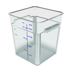 CFS BRANDS Squares Polycarbonate Food Storage Container, 6 qt, 8.75 x 8.75 x 7.31, Clear, Plastic