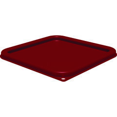 CFS BRANDS Squares Food Storage Container Lid, 9 x 9 x 0.63, Red, Plastic