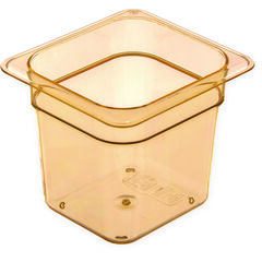 CFS BRANDS StorPlus High Heat Food Pan, 2.5 qt, 6.38 x 6.75 x 6, Amber, Plastic