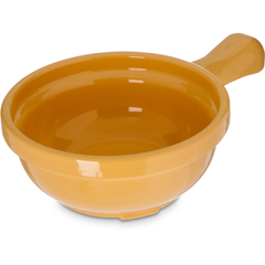 CFS700622CS - Carlisle - Handled Soup Bowl 8 oz, 4-5/8" - Honey Yellow