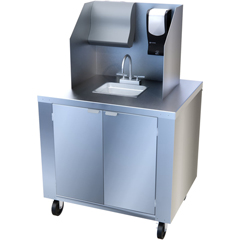 CFSDXPL050114457B - Carlisle - Dynex Mobile Hand Washing Station w/Backsplash - Stainless Steel