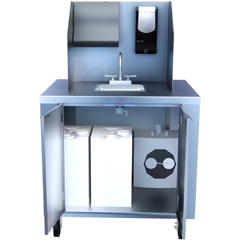 CFSDXPL050114457B - Carlisle - Dynex Mobile Hand Washing Station w/Backsplash - Stainless Steel