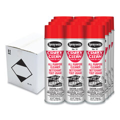 PLZ Corp Sprayway&reg; Crazy Clean All Purpose Cleaner, Floral Scent, 19 oz Aerosol Spray, Dozen