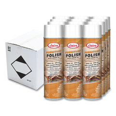 PLZ Corp Furniture Polish with Lemon Oil, Lemon Scent; 19 oz Aerosol Spray, Dozen