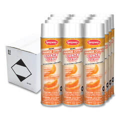 PLZ Corp Orange Citrus Crazy Clean, Orange Scent, 19 oz Aerosol Spray, Dozen