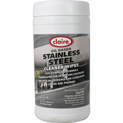 PLZ Corp Claire&reg; Stainless Steel Wipes, 6/CT