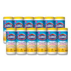 Clorox Professional Disinfecting Wipes, 7 x 8, Crisp Lemon, 35/Canister, 12/Carton