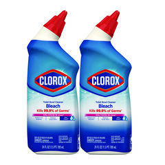 Clorox Professional Disinfecting Toilet Bowl Cleaner with Bleach, Rain Clean Scent, 24 oz Bottle, 2/Pack