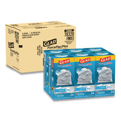 Clorox Professional ForceFlexPlus OdorShield Tall Kitchen Drawstring Trash Bags, 13 gal, 0.9 mil, 24
